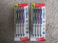 Lot of 2 Pentel EnerGel Deluxe Pearl Pens, Medium Point, 0.7 mm, Assorted, 4/Pk