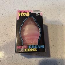 Nee Doh Nice Cream Cone Slow Rising Squeeze Toy Pink 3in NIB