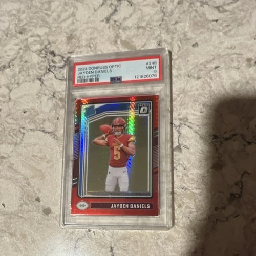 Jayden Daniels 2024 Panini Donruss Optic Rated Rookie Red Hyper #248 PSA 9