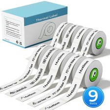 9 Rolls Compatible with Nelko P21 Label Maker Tape, 14x40mm 0.55"x1.57" Self-A