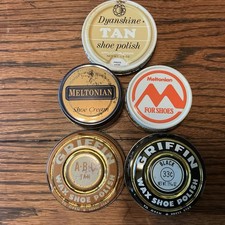 Vintage Shoe Polish Tin Lot   Meltonian, Griffin, Dyanshine