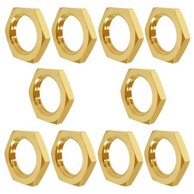 10 PCS 3/4 Inch Lock Nut Hex Brass Female Locknut Fasteners Spacer Plumbing