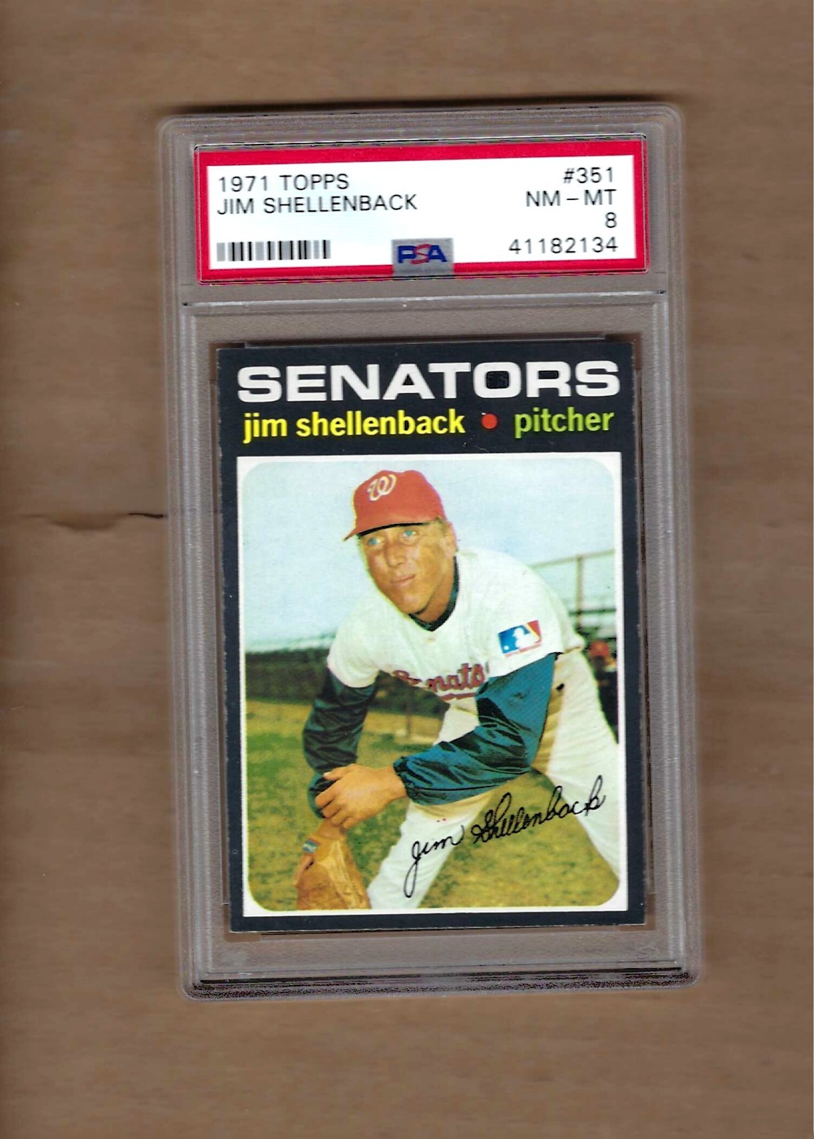 1971   TOPPS   JIM  SHELLENBACK  #  351       PSA  8