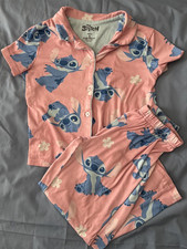 Girls floral Disney Stitch pajama set size 6