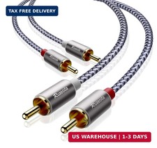 2RCA Cable 6 ft, 2RCA Male to 2RCA Male Stereo Audio Cables Shielded Braided 2RC