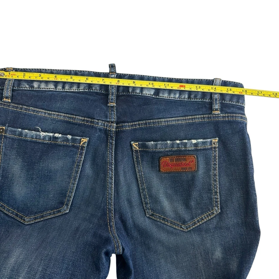 DSQUARED2 Women’s Twiggy Slim Fit Jeans IT40 US4 Distressed Dark Wash Italy - Image 4 of 4