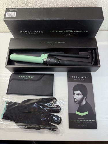 Harry Josh Pro Tools 2-in-1 Ceramic Marcel Curling Iron 1” Mint New In Box 