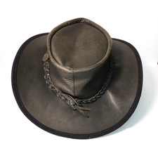 Barmah Hat Mens Large Brown Squashy Leather Outback Cowboy Australia