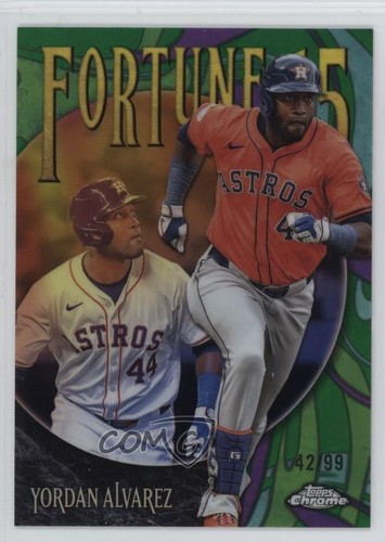 Yordan Alvarez [Green] #F15-9 2025 Topps Chrome Fortune 15 card