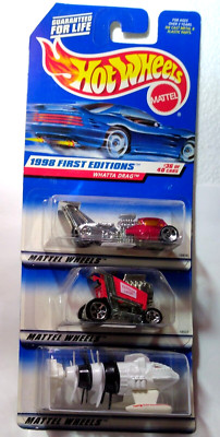 (Lot of 3) Hot Wheels 1998 f.e.'s WHATTA DRAG - EXPRESS LANE - FATHOM THIS - MIP