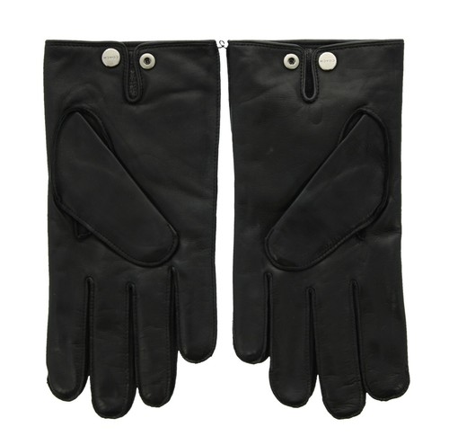 coach men's black leather gloves