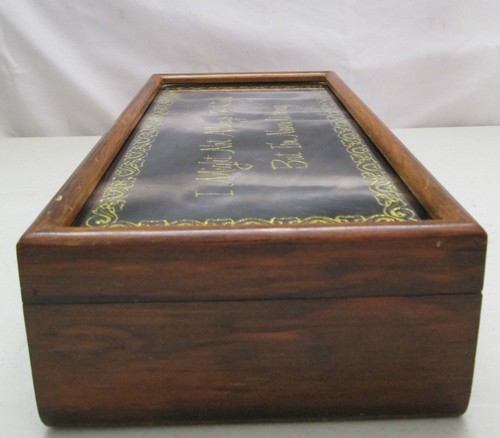 Vintage 1974 Wood Classics Desk Organizer Wooden Box Glass June 1977 Calendar - Picture 9 of 10