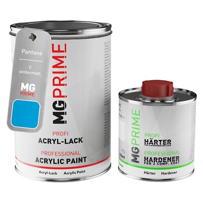 Pantone C Process Blue seidenmatt Acryl Lack 1,5 Liter 1500 ml Dose inkl. Härter