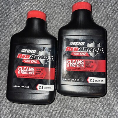 NEW Echo Pack of Two 6550025 Red Armor 2 Cycle Oil - 2.5 Gallon Mix 50:1 - 6.4oz