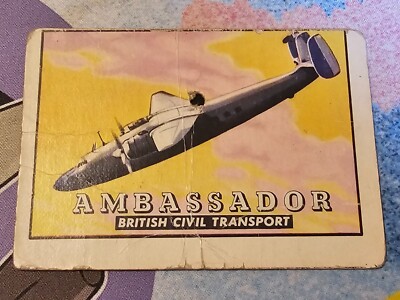 1952 Topps Wings #83 AMBASSADOR BRITISH CIVIL TRANSPORT