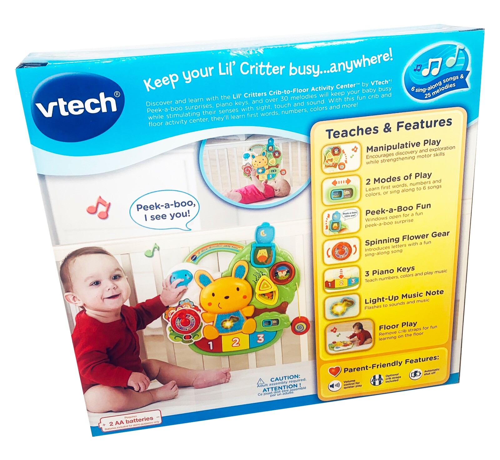 vtech lil critters crib to floor activity center