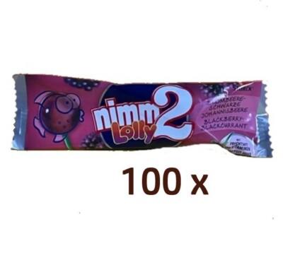 Nimm 2 Lolly,Lutscher 100x Brombeere, Fruchtbonbon mit Vitaminen,Nikolaus, NEU