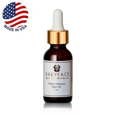 Organic Moroccan Argan Oil - Dry Hair, Skin, Natural Moisturizer by Babyface