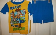 Toy Story Woody Buzz Lightyear Short 2 Piece Pajama PJ Set Boys Size 4 NWT