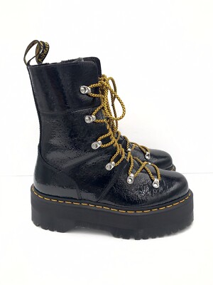 Doc Martens Ghilana Max Distressed Patent Leather Platform Boots Women s Size 10