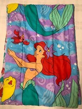VTG Disney Little Mermaid Ariel Comforter Reversible Bedding  Sheet Pillowcase