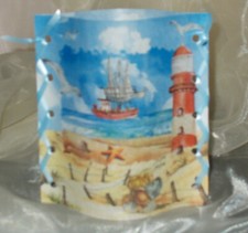 DekoWindlicht Leuchtturm Kutter Strand Möwen Muscheln Tischlicht Geschenkidee