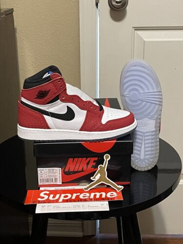 DS New Air Jordan 1 Retro High Spider-Man Origin Story Sz-6Y 575441-602 W/Rec. - Picture 1 of 12