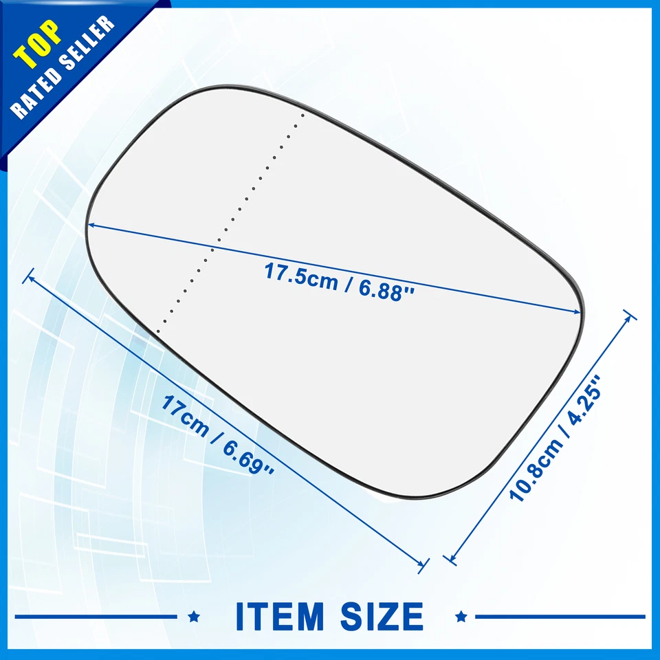 Espejo de vidrio térmico con placa de respaldo lado izquierdo LH para Volvo S60 2007-2009 Foto 3 de 4