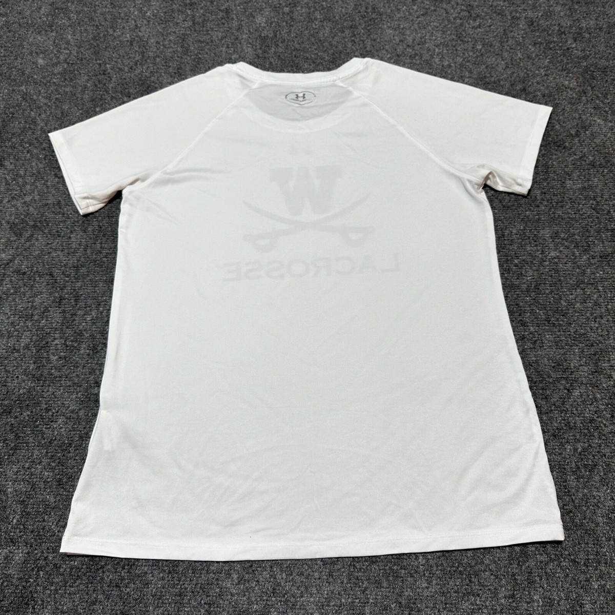 Under Armour Shirt Womens Medium White Loose Heat Gear Short Sleeve Lacrosse - Main Image