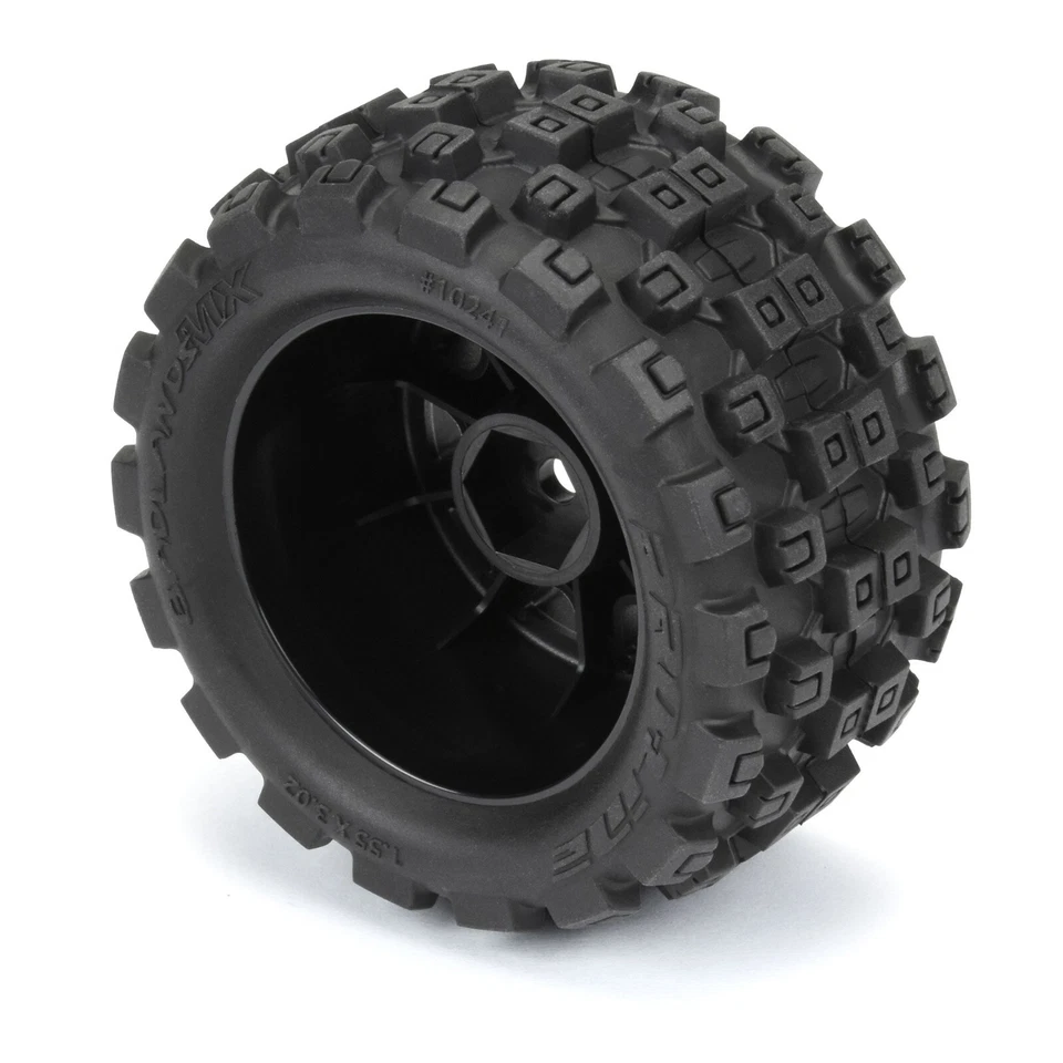 Proline 1/18 Badlands MX 1.85" F/R MTD 12mm Black Raid Granite GROM PRO1024110 - Image 3 of 4