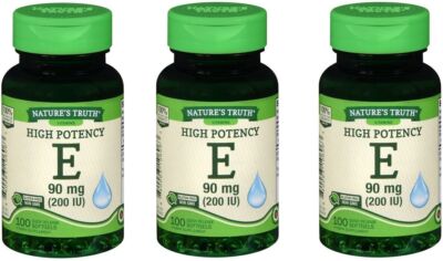 Nature's Truth Vitamins High Potency Vitamin E 100 Soft Gels (3 Pack)