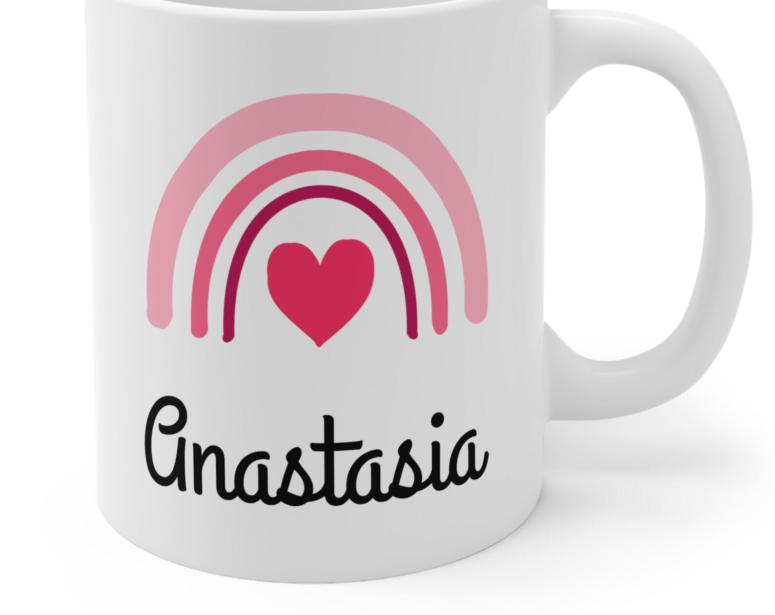 Personalized Rainbow Mug 11oz Custom Valentines Gift