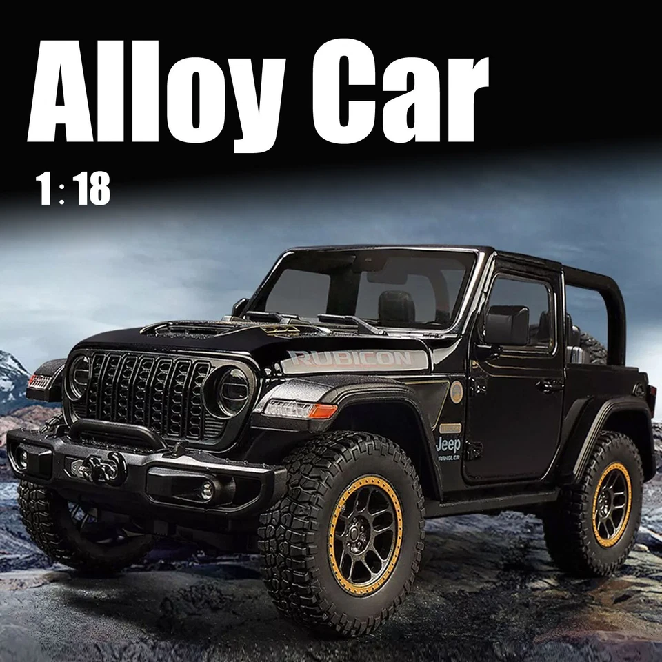 1:18 Scale Jeep Wrangler Rubicon Alloy Car Model Diecasts Metal Vehicles Toys 01 - Image 2 of 4