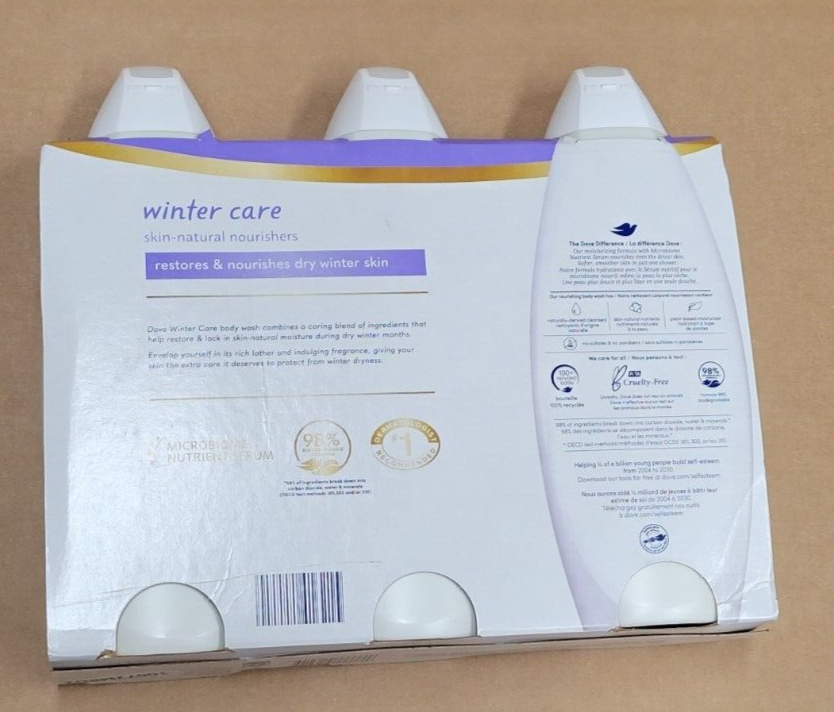 Dove Winter Care Body Wash Dry Skin 3 x 24 fl. oz. Limited Edition