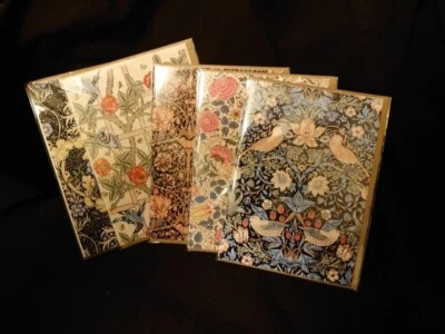 William Morris 5 x 7" folded greeting cards mixed pack of 5 + kraft envs blank