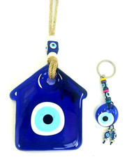 Home Evil Eye Glass Bead Wall Decor Keyholder Turkish Amulet New Home Gift Set