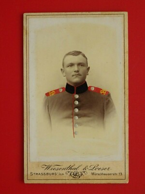 CDV Photo Portrait DRAGONER Regiment No. 14 Strasbourg I.E. circa 1900 ( F 17927