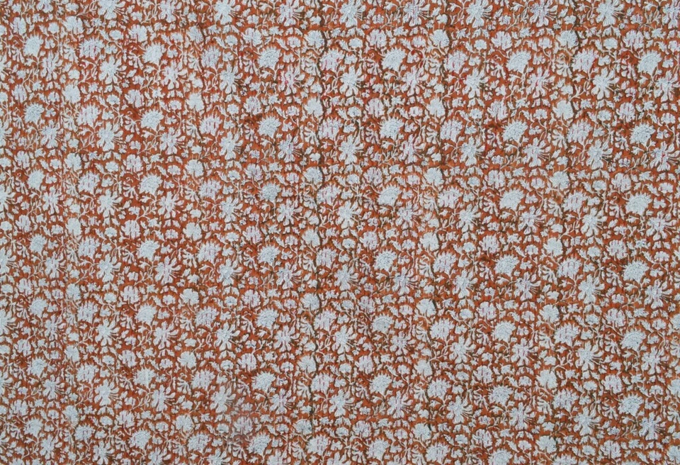 Hand Block Print Queen Cotton Kantha Quilt Blanket Bedspread Indian Gudari art - Image 4 of 4