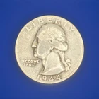 1944 P Washington 90% Silver Quarter Circulated Condition 25c US Coin