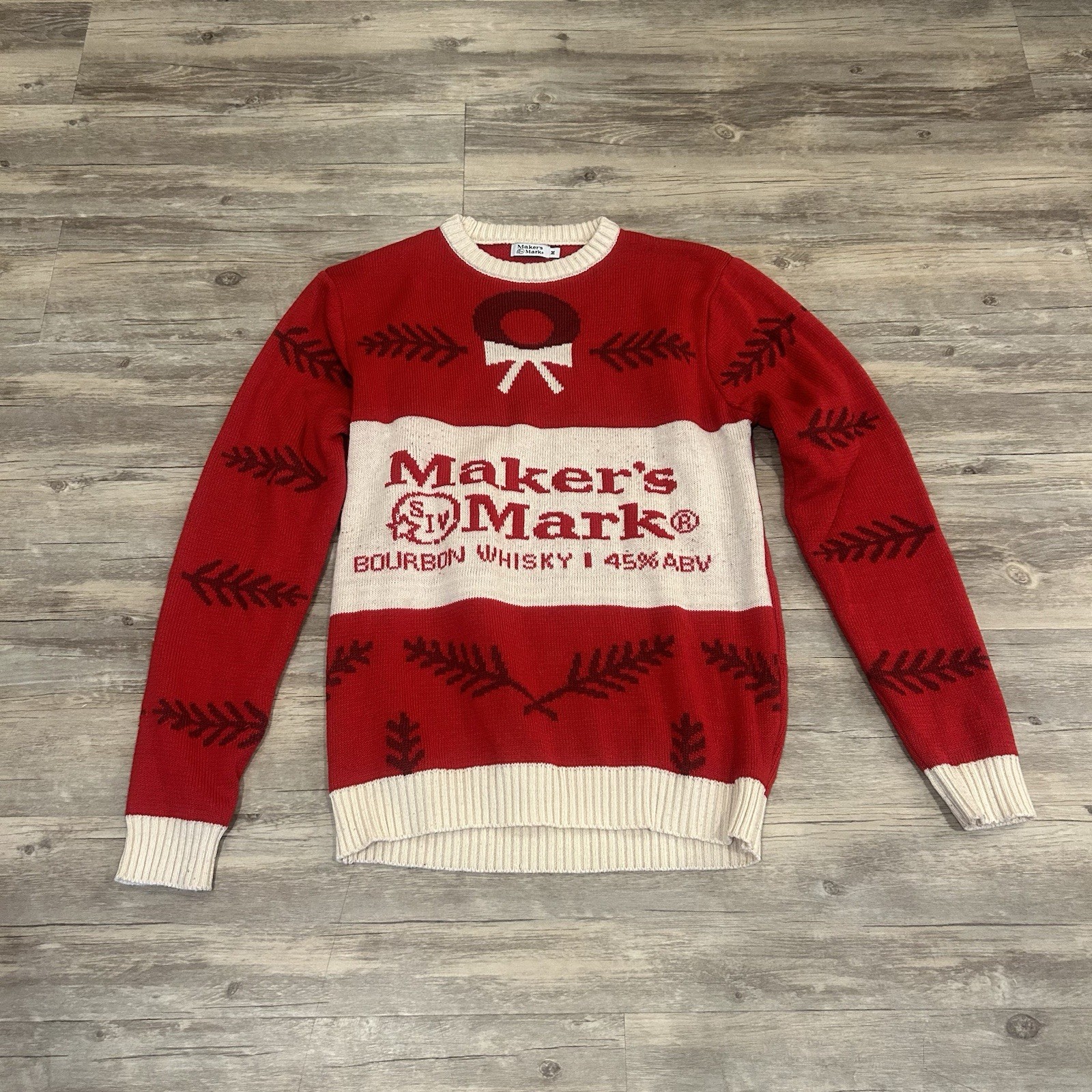 Maker's Mark Bourbon Whiskey Size M Christmas swe… - image 1