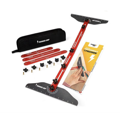 Thunder Grip Adjustable No-Slip Stair Tread Jig Layout Tool Metric/Std Red