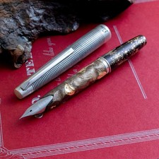 1977 Pilot Elite Sterling Silver Obsidian Grotto 18K F Pocket Fountain Pen