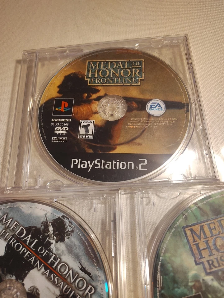 3 PS2 Games Medal Of Honor Series Rising Sun European Assault Frontline Read - Image 3 of 4