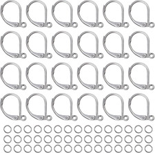 200Pcs Stainless Steel Leverback French Earring Hooks Silvery Dangle Earwires 10