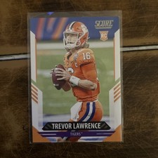 Trevor Lawrence RC 2021 Score Rookie Card #301 Clemson Tigers. rookie card picture