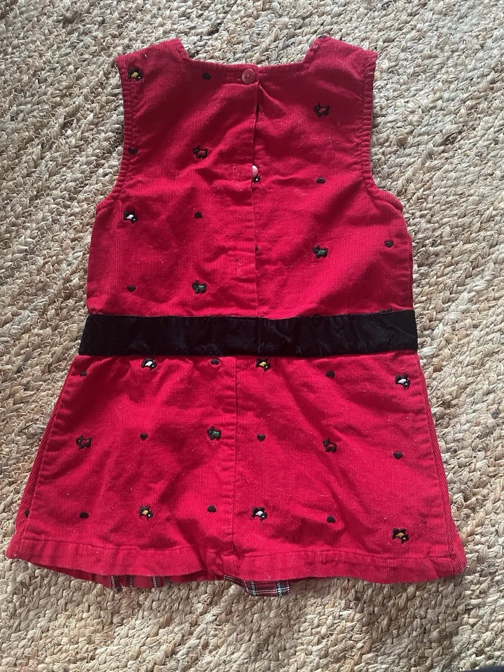 Vintage Samara Size 3T Girl's Dress - Red Black Dogs Heart Belt - Image 2 of 3