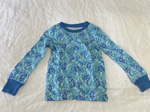 LILLY PULITZER | Boys SZ 4 | Blue Turtley Awesome Pajama Set | Pottery Barn NWT - Picture 4 of 5