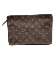 Louis Vuitton Monogram Canvas Pochette Homme Clutch Bag Brown M51795
