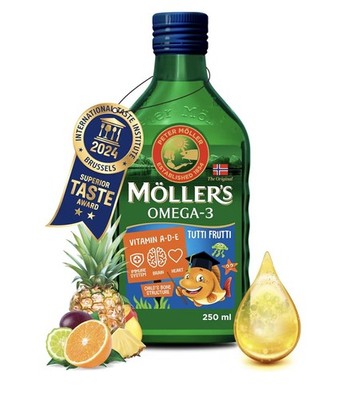 Möller s Omega 3 Kinder Lebertran Tutti Frutti 250ml Mit EPA, DHA Vitamin A, D E