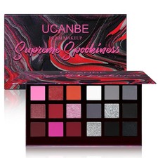 Goth Smokey Eyeshadow Palette Makeup 18 Colors Black Red for Professional